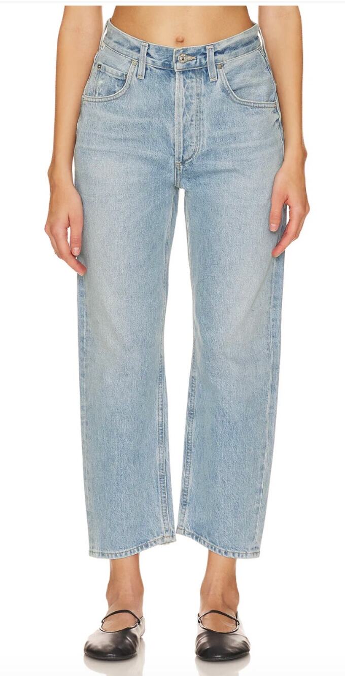 Citizens of Humanity Dahlia Barrel Jeans Bow Leg Baby Roll Ribbon Blue Size 29
